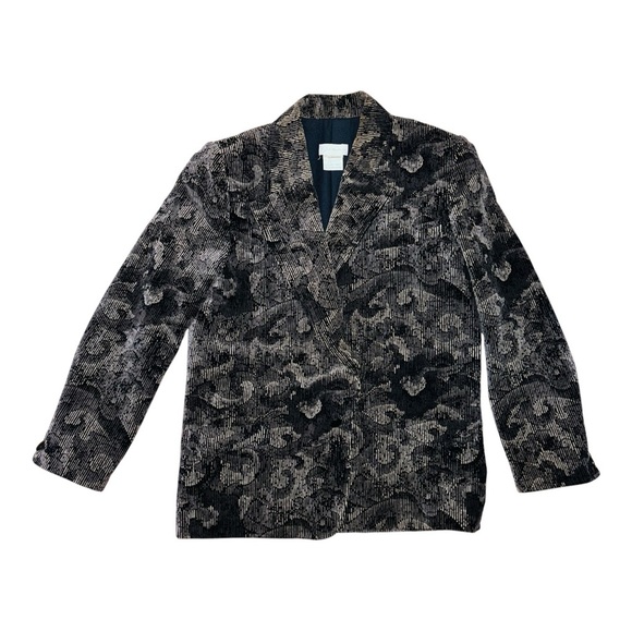 Elegant Black Floral Blazer - Picture 2 of 6